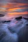 USA, New Jersey, Cape May National Seashore. Sunrise on ocean shore. Art Print